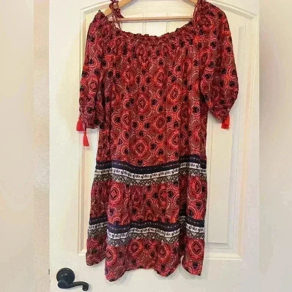 JETS Australia by Jessika Allen Off the Shoulder Boho Dress Size 10 like new - Picture 9 of 9